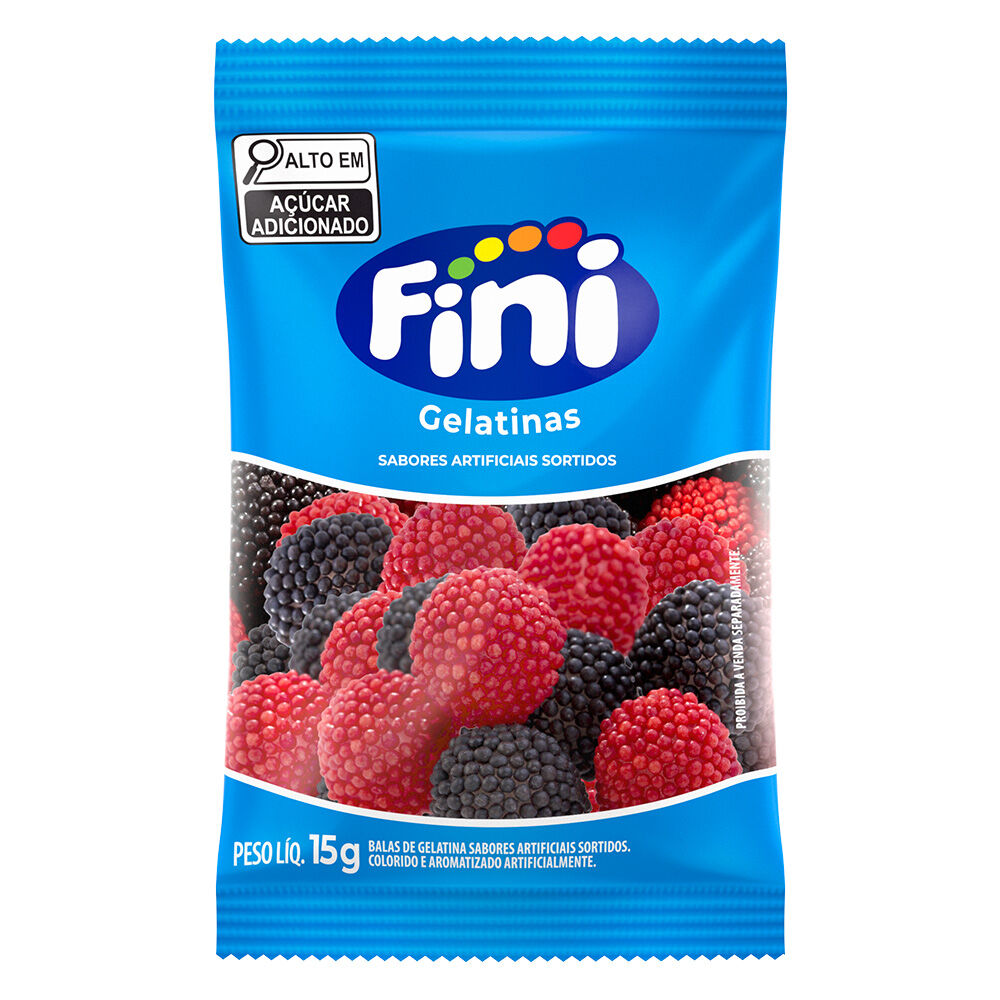 Fini Festa Gelatinas com 10 pacotes de 15g cada