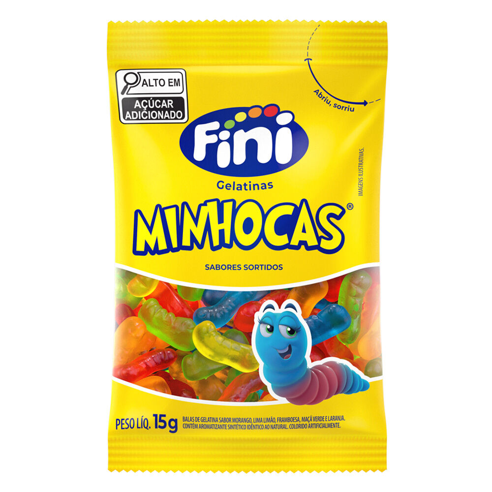 Mini Minhocas com 12x15g cada - Fini