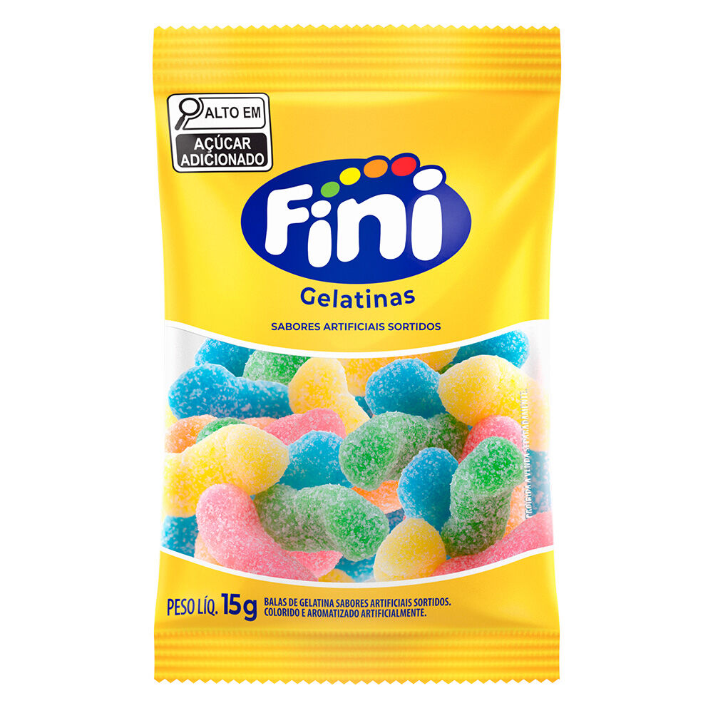 Fini Festa Gelatinas com 10 pacotes de 15g cada
