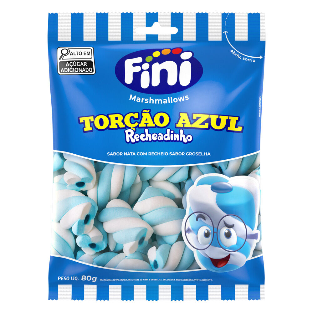 Marsh. Torção Azul Recheadinho 80g - Fini