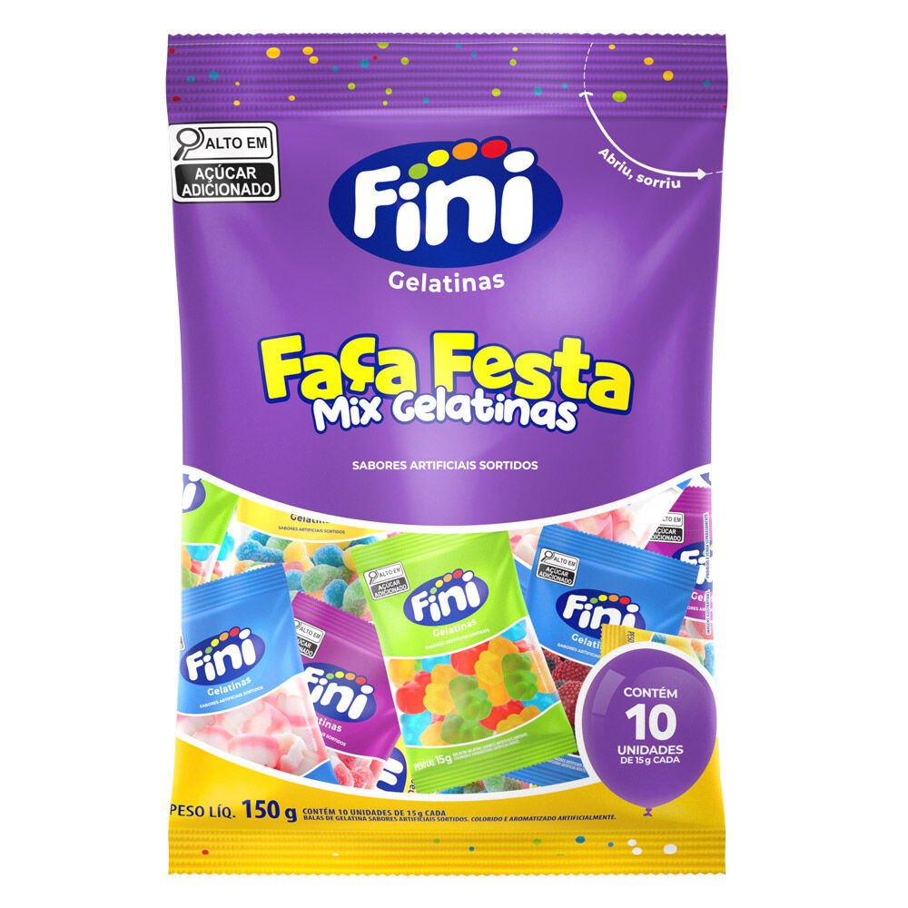 Faça Festa Mix com 10 pacotes de 15g cada - Fini