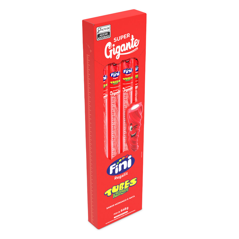 Tubes Morango Azedinho com 24 unidades de 27g - Fini