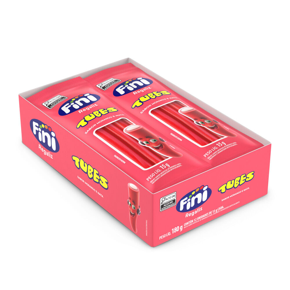 Tubes Morango com 12x15g cada - Fini