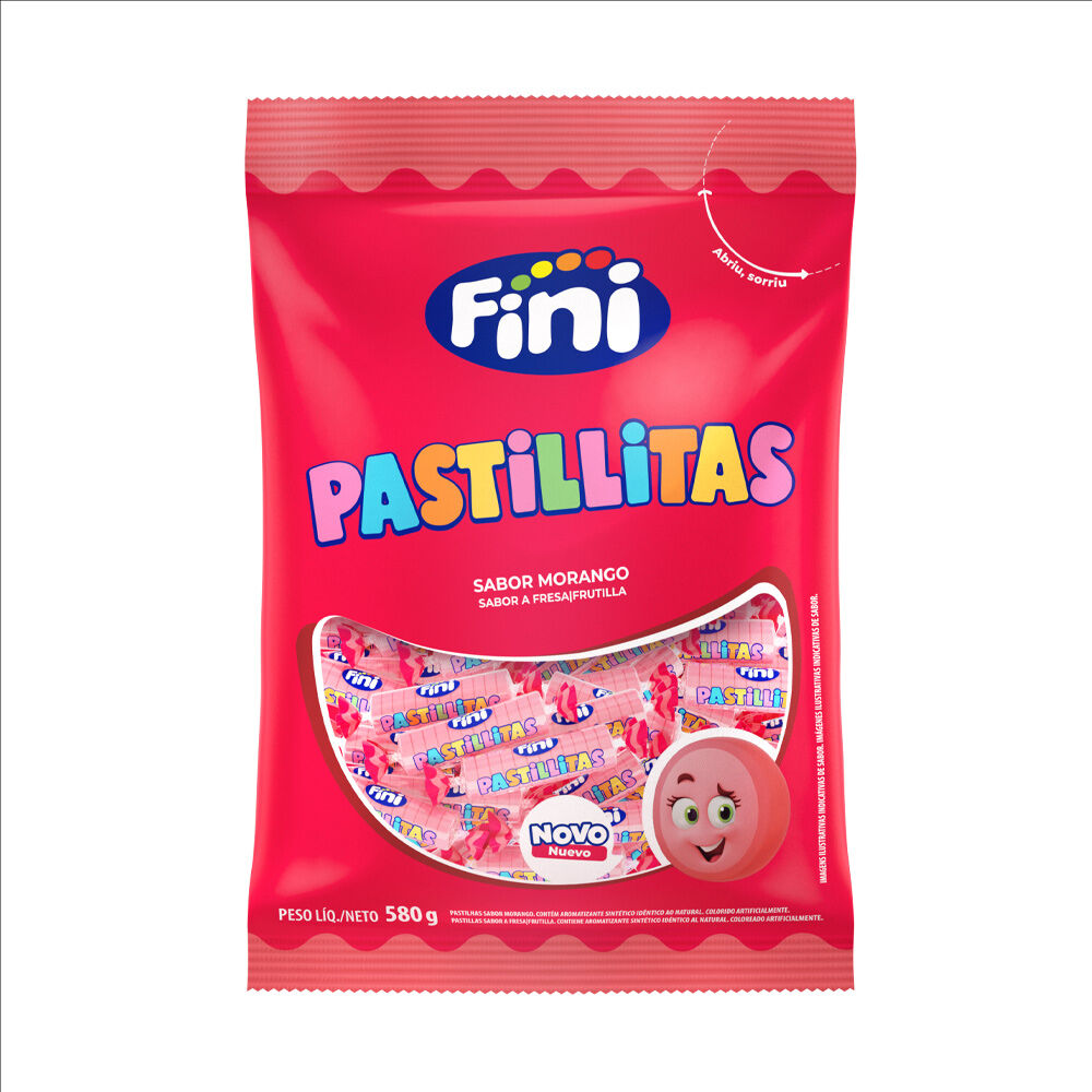 Pastillitas Morango 580g - Fini