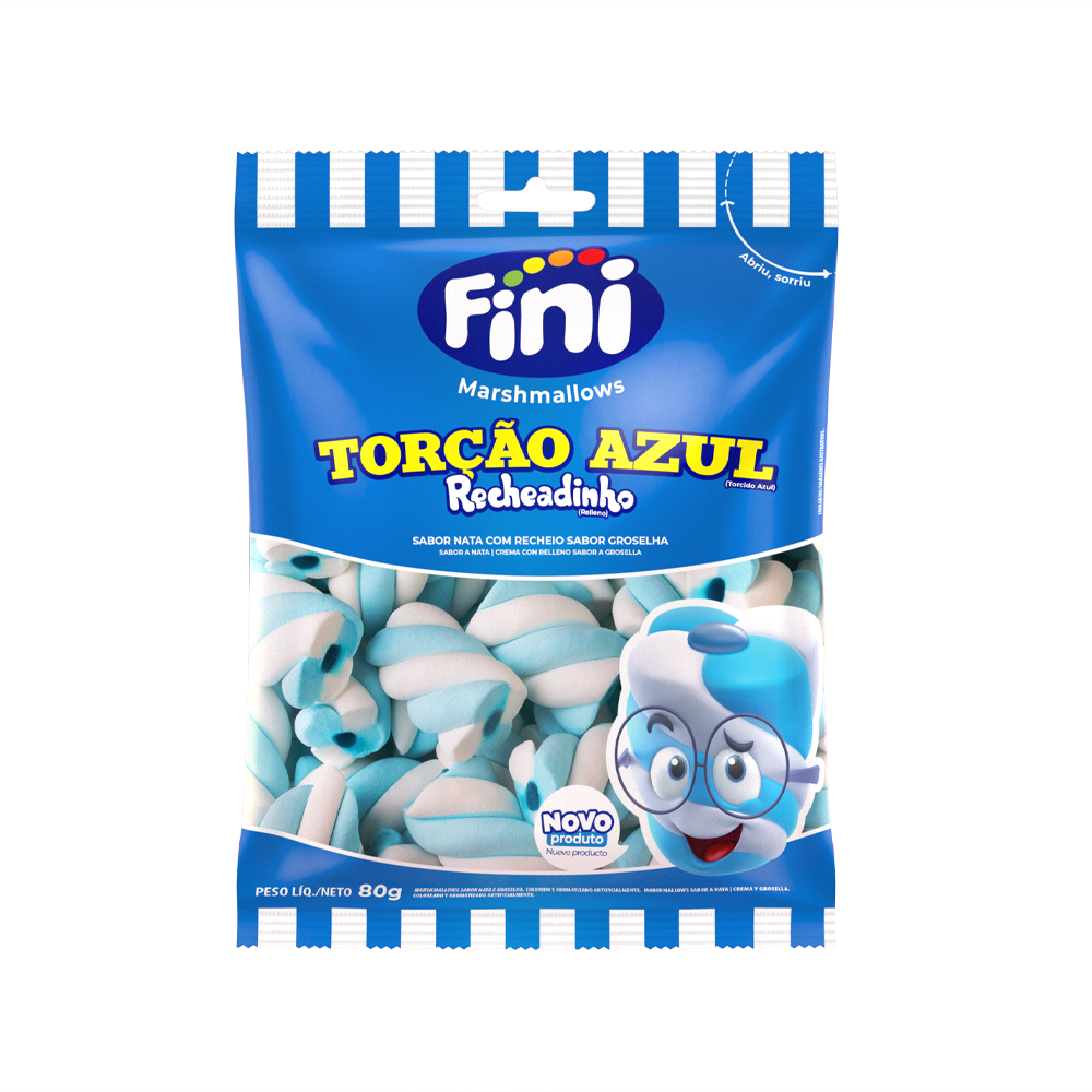 Marsh. Torção Azul Recheadinho 80g - Fini