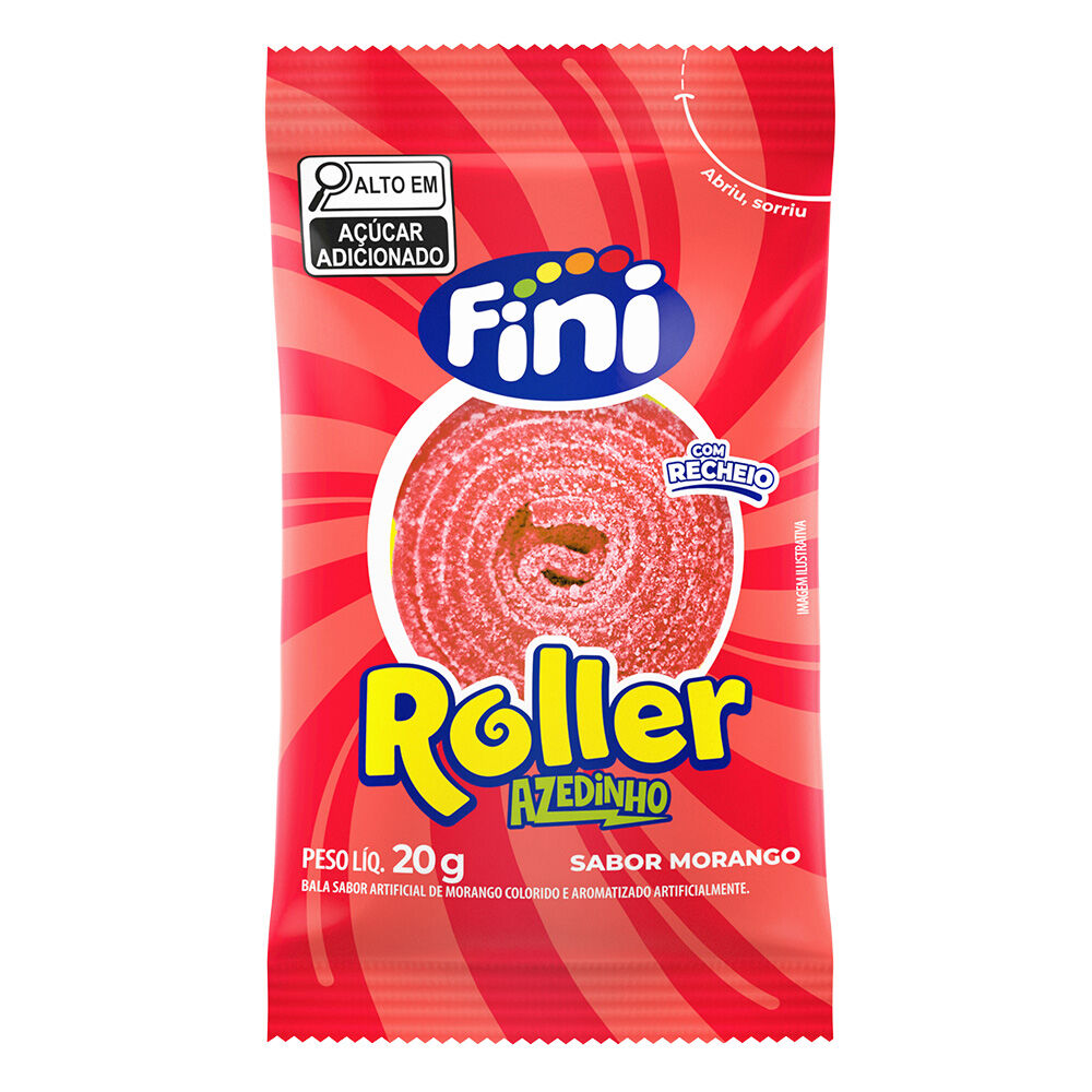 Tiras Roller Morango Azedinho 20g- Fini