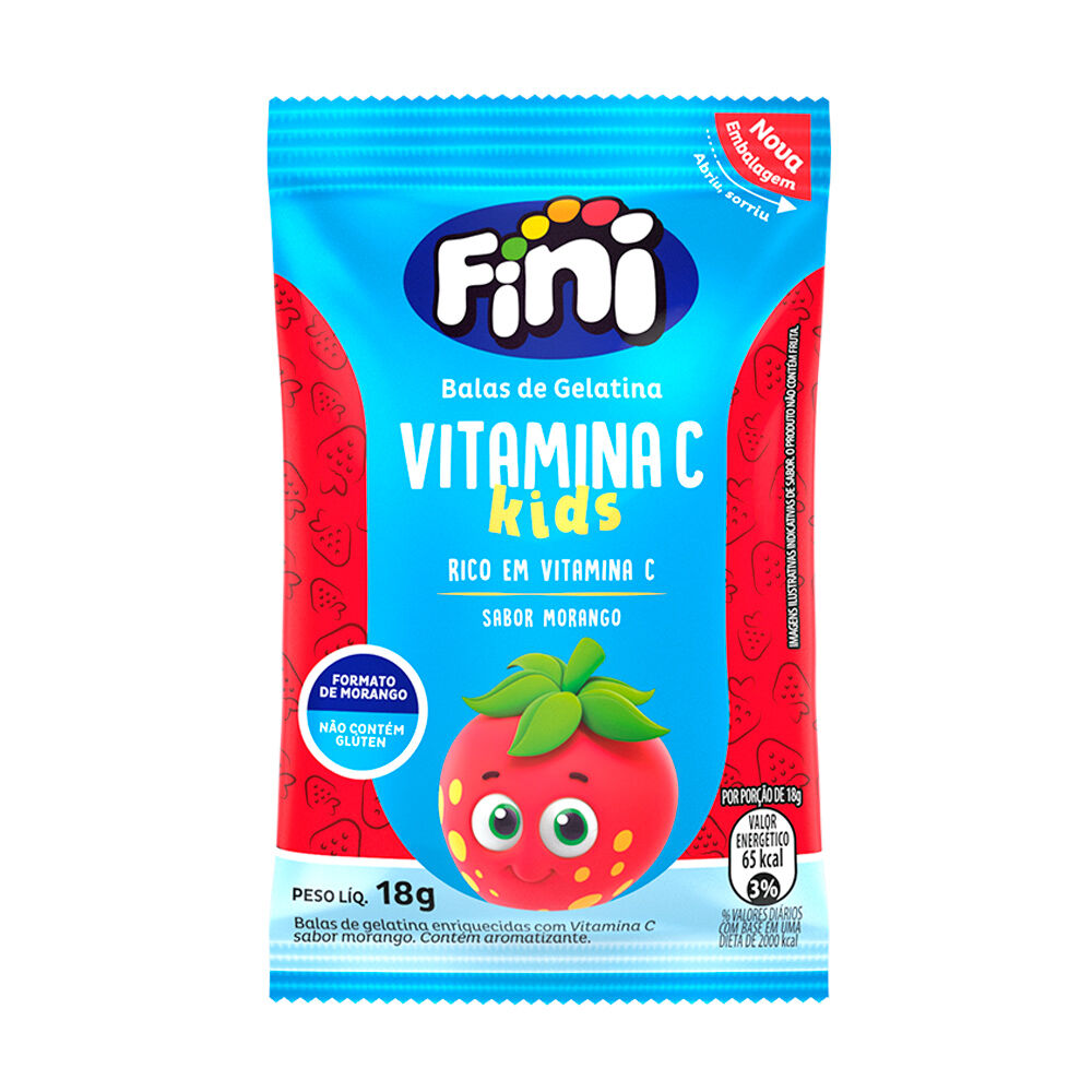 Vitamina C Morango kids 18g - Fini