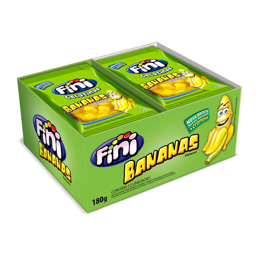 Mini Bananas com 12 pacotes de 15g cada - Fini