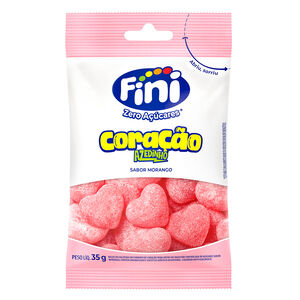 Coração Morango Azedinho Zero Açúcares 35g - Fini