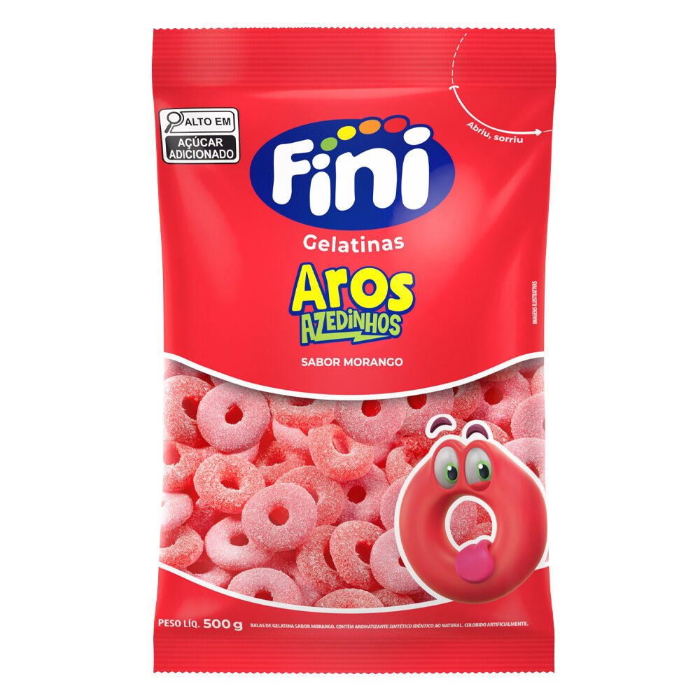 Aros de Morango Azedinhos 500g - Fini