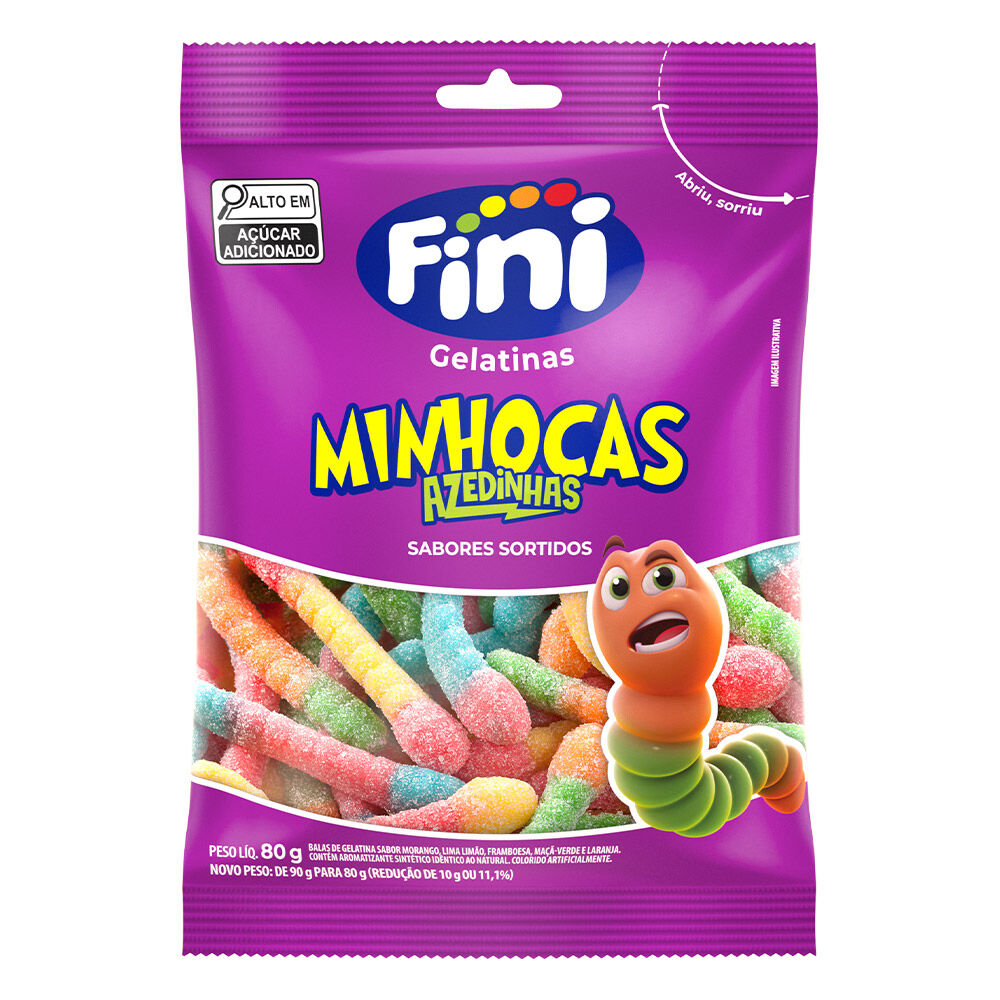 Minhocas Azedinhas 80g - Fini