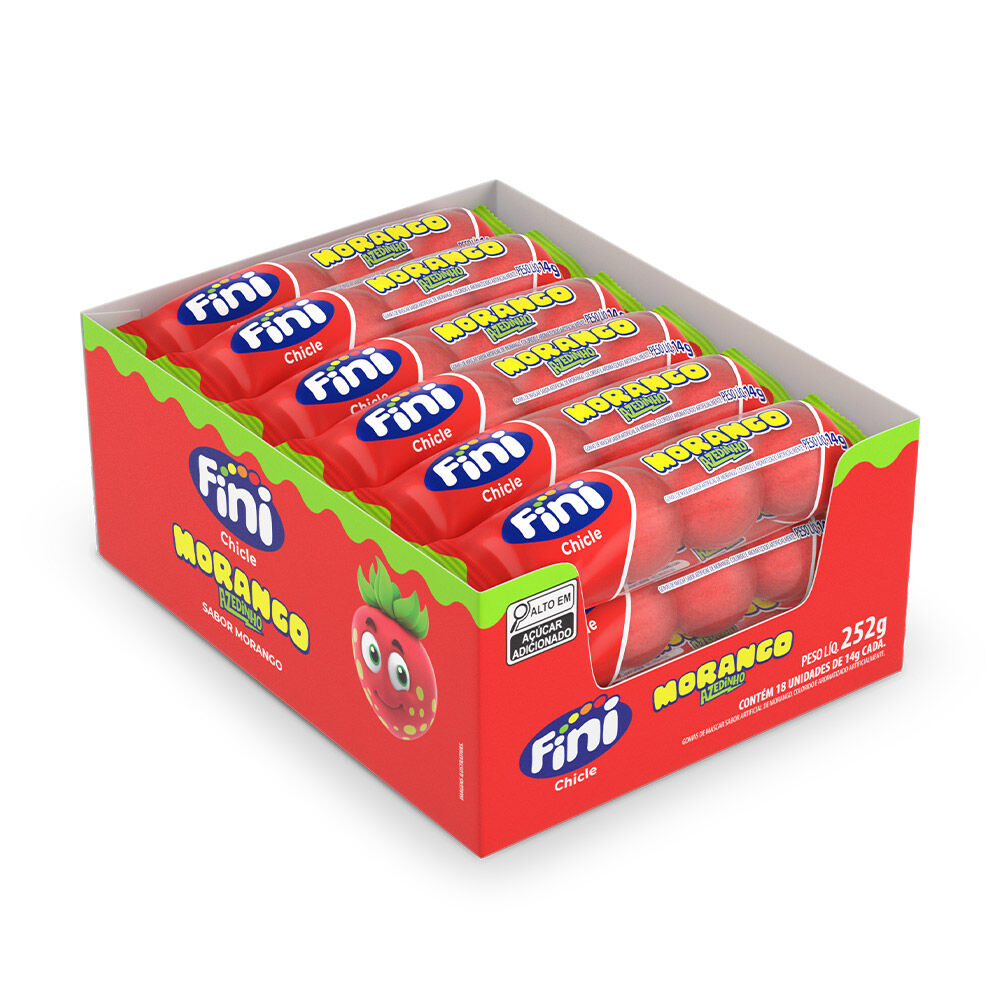 Morango Azedinho com 18 unidades de 14g cada - Fini