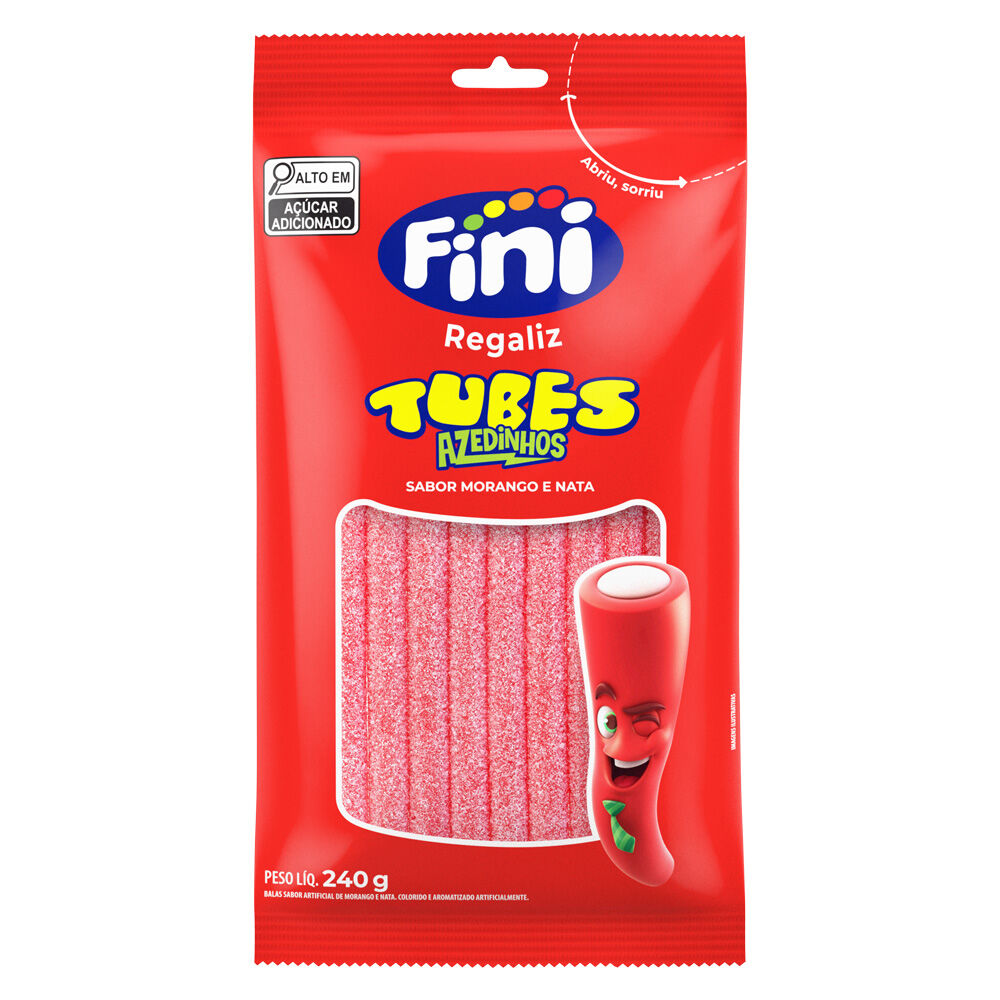 Tubes Morango Azedinho 240g - Fini