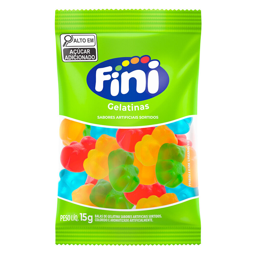 Fini Festa Gelatinas com 10 pacotes de 15g cada