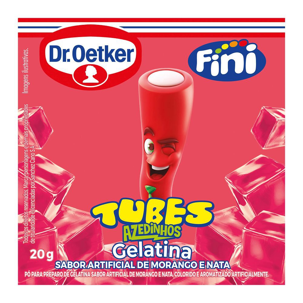 Gelatina Tubes Morango Azedinho - Fini