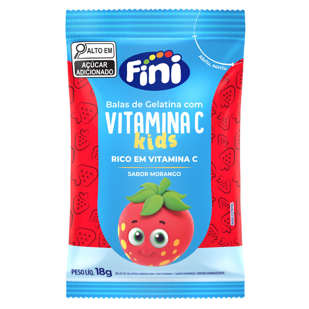 Vitamina C Morango kids 18g - Fini