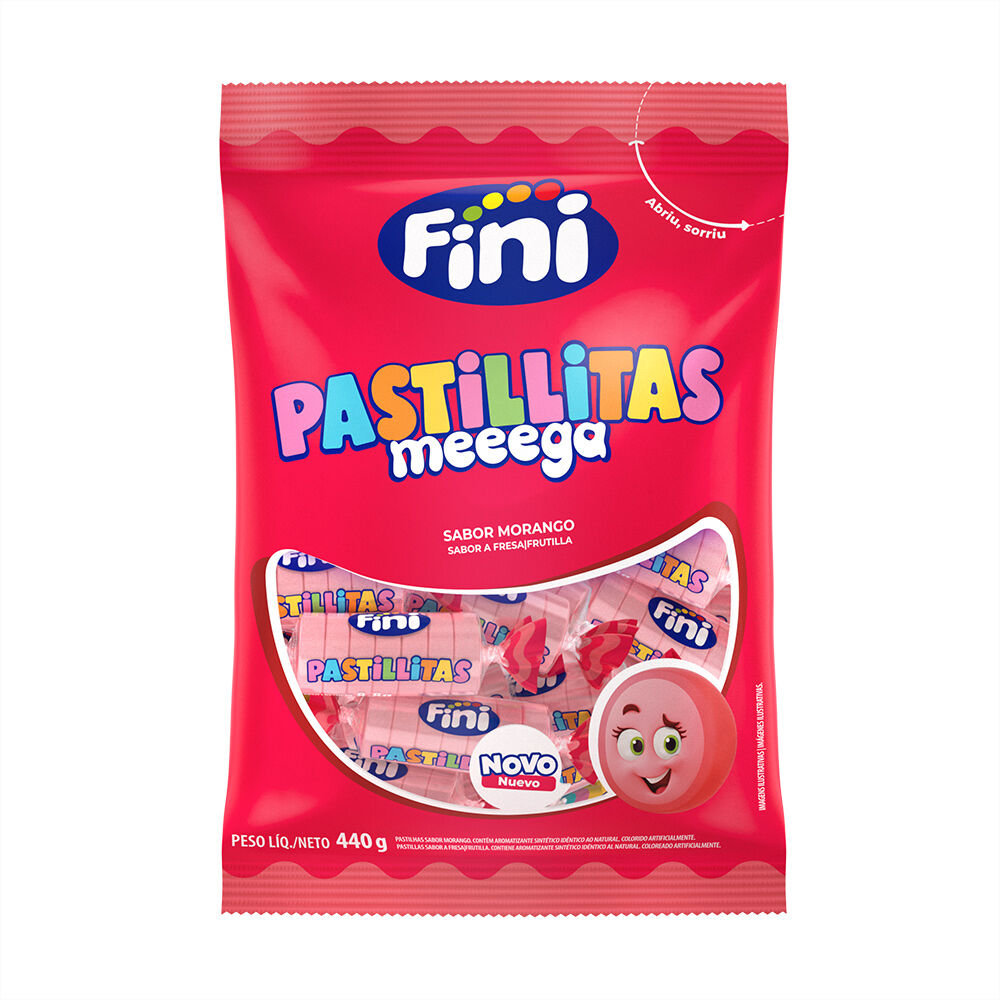 Pastillitas Mega Morango 440g - Fini