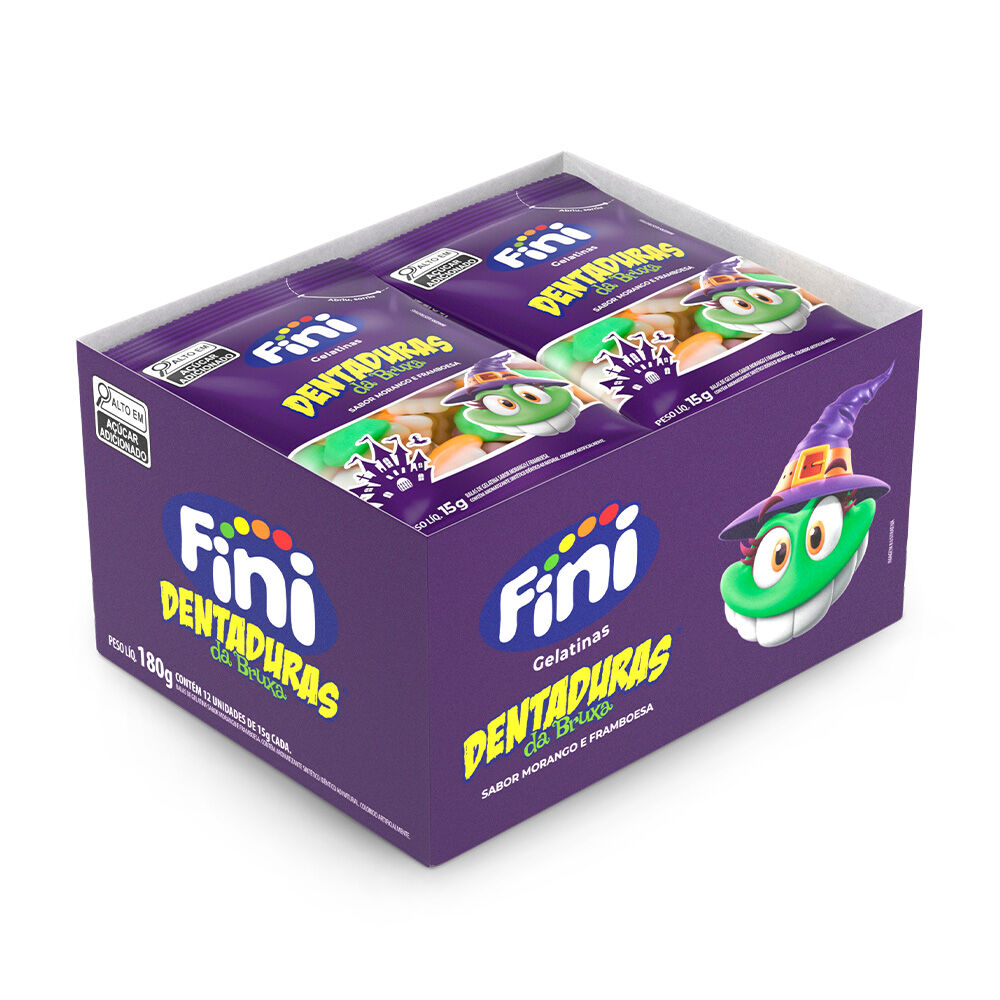 Dentaduras da Bruxa 12 pacotes de 15g cada - Fini