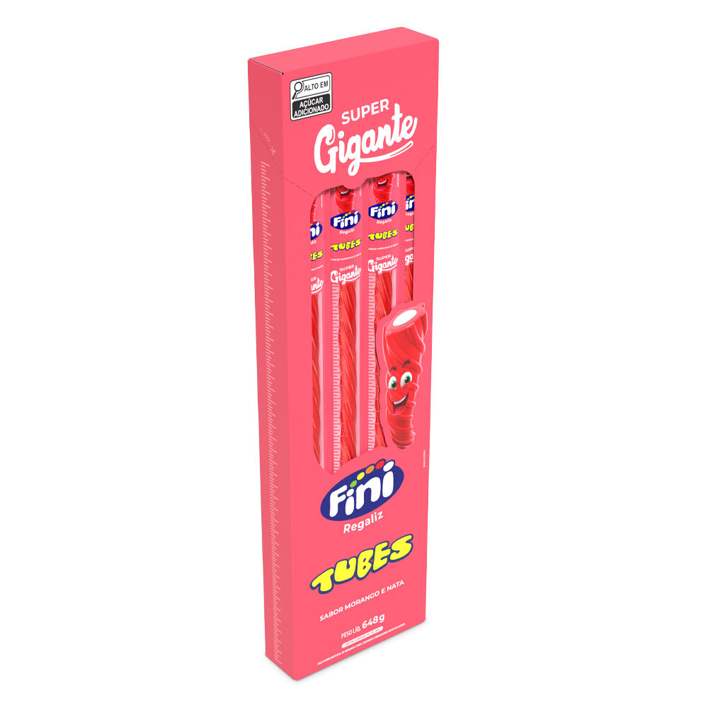 Tubes Morango com 24 unidades de 27g - Fini