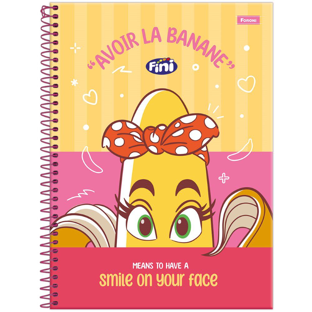 Caderno Universit&aacute;rio 80 Folhas 1 Mat&eacute;ria Banana - Fini
