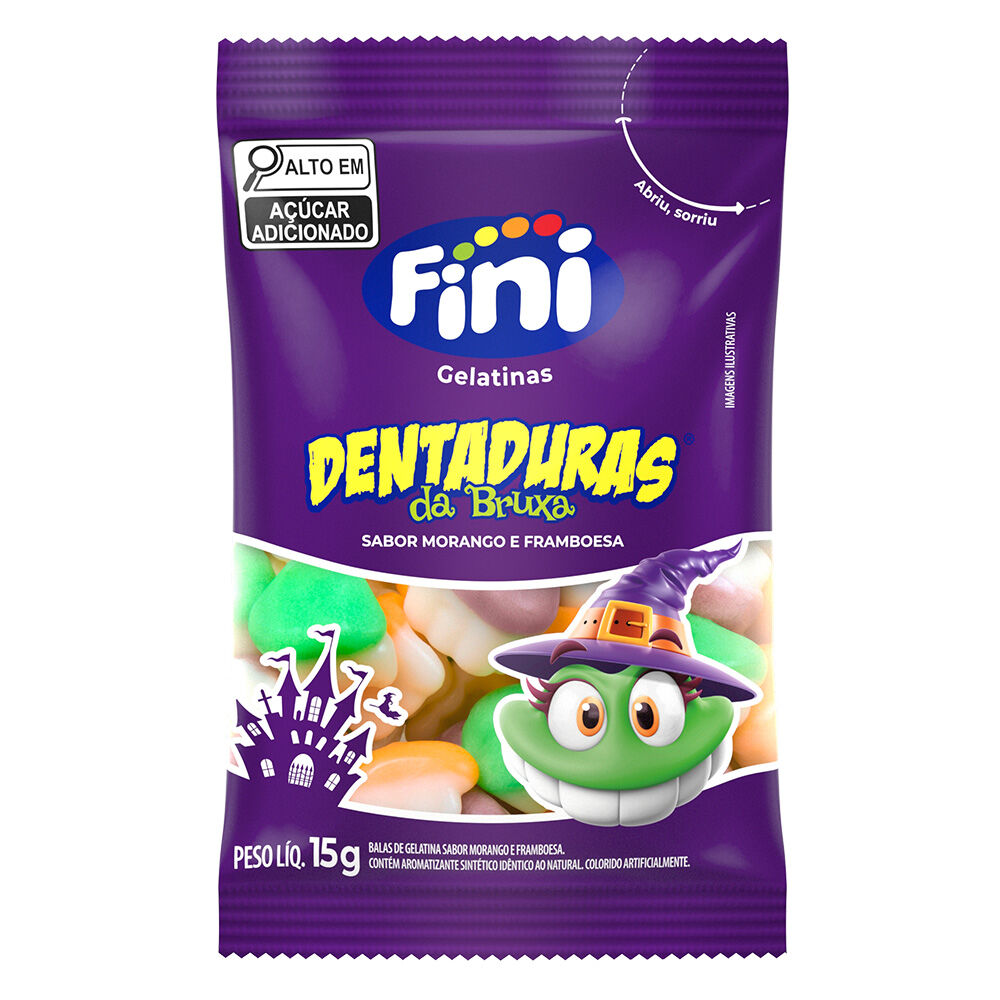 Dentaduras da Bruxa 12 pacotes de 15g cada - Fini