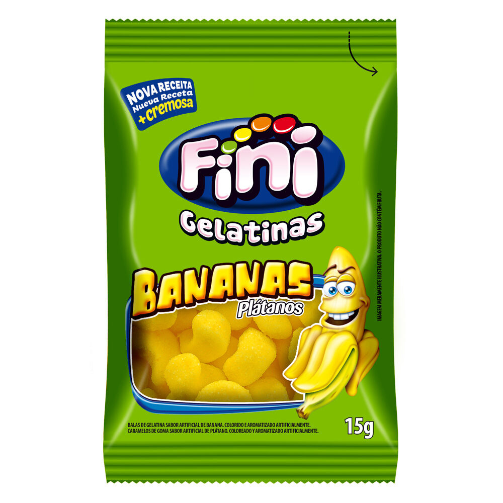 Mini Bananas com 12 pacotes de 15g cada - Fini