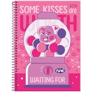 Caderno Universit&aacute;rio 80 Folhas 1 Mat&eacute;ria Beijos - Fini