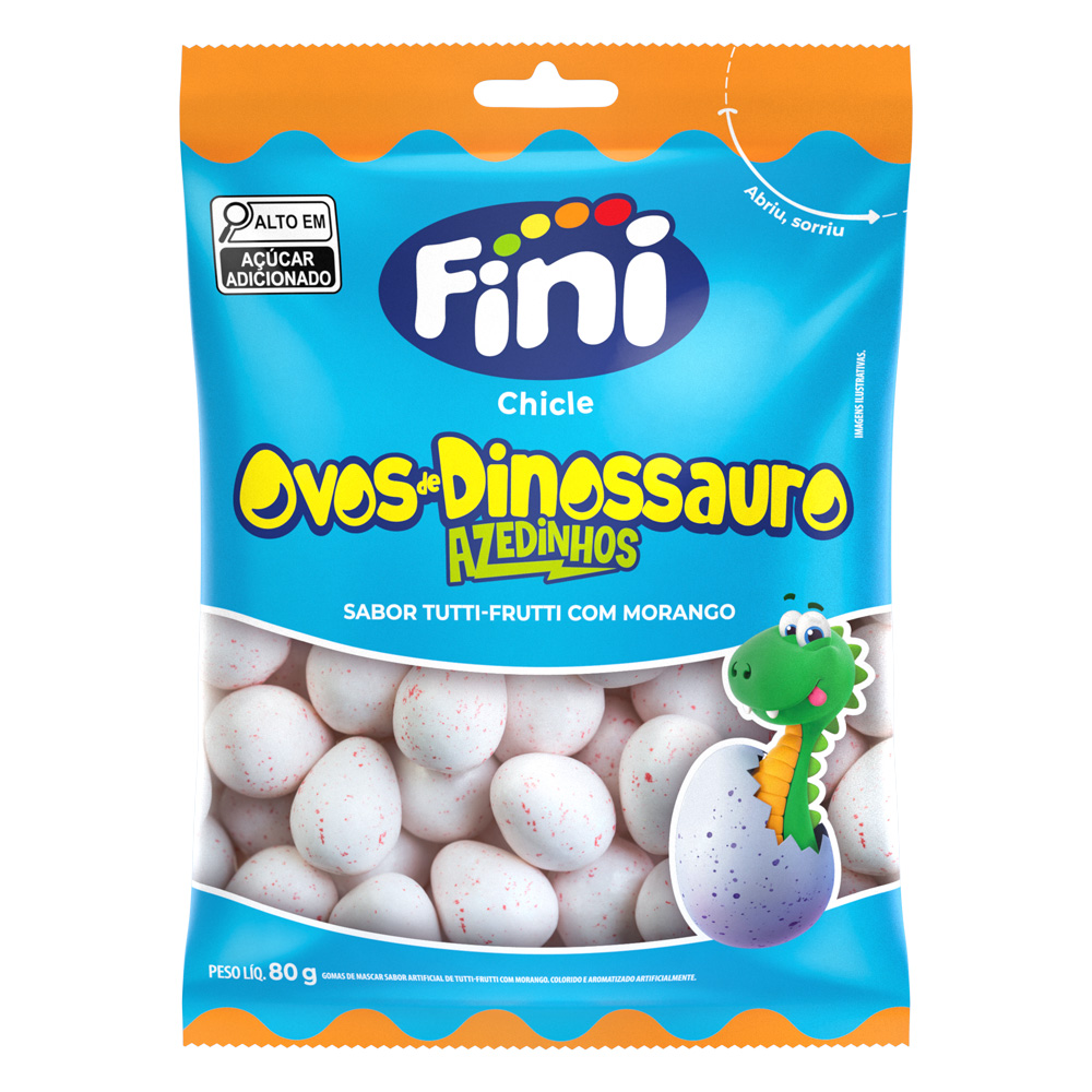 Chicle Ovos de Dinossauro Azedinhos 80g - Fini